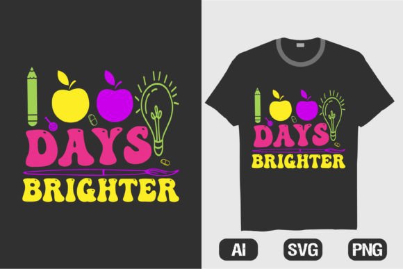100 Days Funny Brighter Rainbow T-shirt