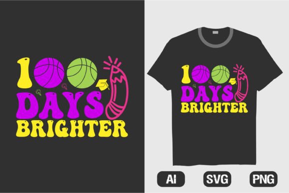 100 Days School Brighter Rainbow T-shirt