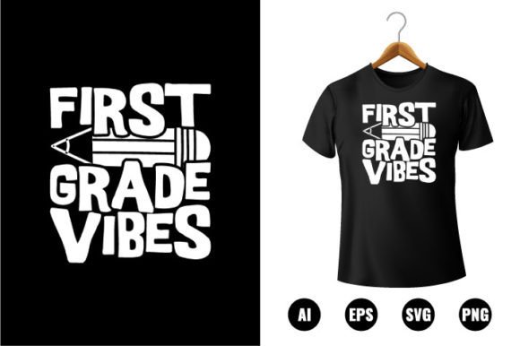 1st Grade Vibes Back to School T-Shirt Design: A Versatile Digital Clip Art Resource for Educators, Parents & Crafters