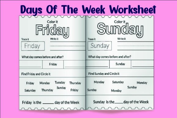Days of the Week Worksheet for Kids, KDP: A Thoughtfully Designed Learning Tool for Early Childhood Development
