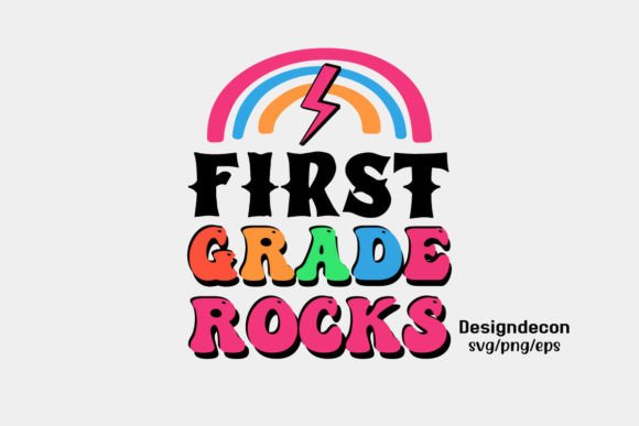 First Grade Rocks Retro Sublimation SVG