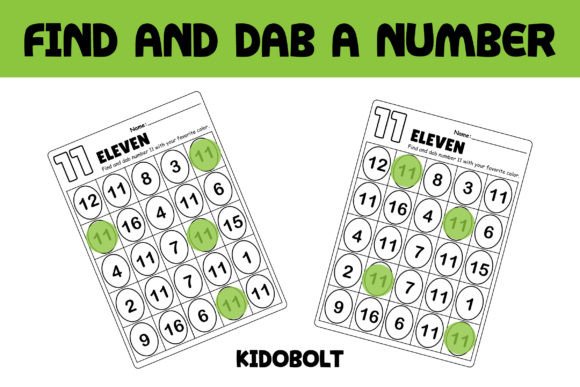 PreK Dab a Dot Number Worksheet - 11