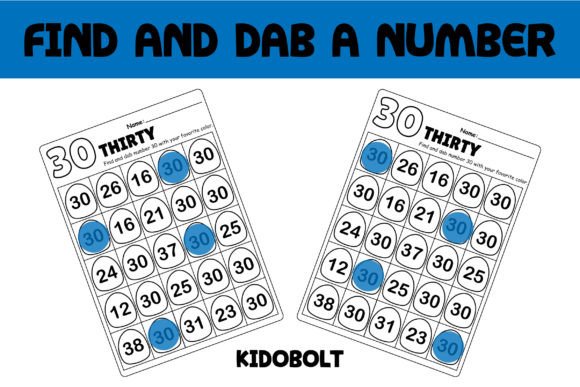 PreK Dab a Dot Number Worksheet – 30