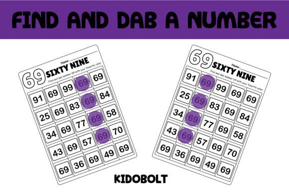PreK Dab a Dot Number Worksheet - 69