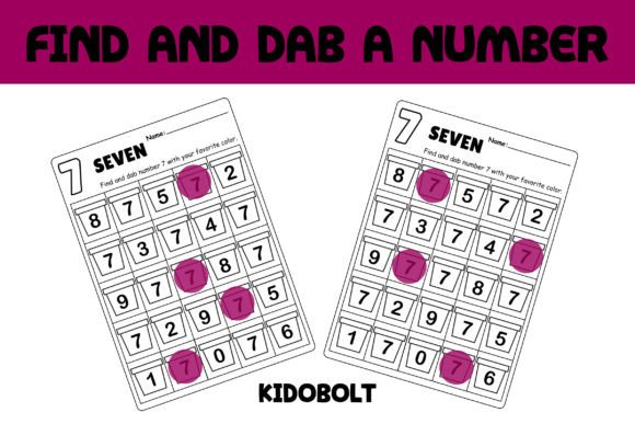 PreK Dab a Dot Number Worksheet - 7