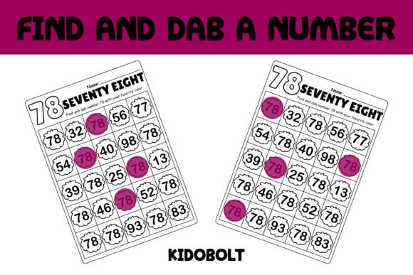 PreK Dab a Dot Number Worksheet – 78