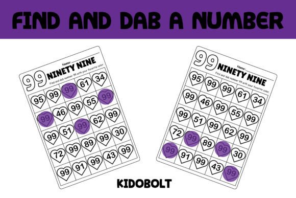 PreK Dab a Dot Number Worksheet - 99
