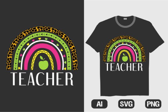 Teacher Rainbow T-shirt Design for Kids